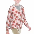 thumbnail image 2 of Cauagu Floral Strawberr Print Sun Protection Jacket for Teen,Full-Zipper Long Sleeve Sun Shirts with Pockets UV Hoodie Shirts Outdoor Athletic Jacket-XX-Large, 2 of 7