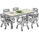 thumbnail image 1 of Height - adjustable niños mesa y 6 sillas set superficie grafiti (47.2 x 23.6 pulgadas), includes detachable almacenamiento box. durable, bpa - free, non - slip ages 2 - 10 in playroom, classr..., 1 of 8