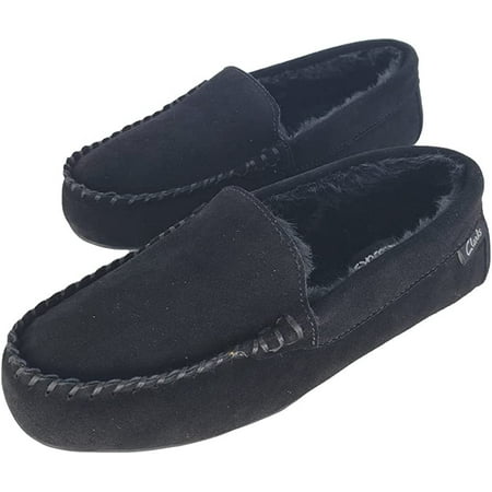 

Clarks Women s Venetian Moccasin Suede Indoor/Outdoor Faux Fur Lining Slippers (8 M US Black)