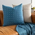 thumbnail image 2 of Fenna FEN-002 22"H x 22"W Square Pillow Cover in Sky Blue and White, 2 of 2