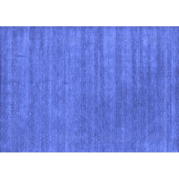 Ahgly Company Indoor Rectangle Abstract Blue Contemporary Area Rugs, 6' x 9'