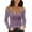 Purple, variant on TKLPEHG Long Sleeve Tops for Women V-Neck Cold Shoulder Tops Solid Color Casual Fall Tops Comfy Lightweight Loose Fashion Blouses Pullover (Coffee,XXL)