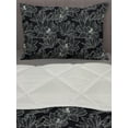 thumbnail image 3 of Floral Comforter & Sham Bedding Set, Thin Outline Sketch of Lotus Flower Hand Drawn Flora Illustration, 3 pcs Duvet Set Microfiber Filling Quilt, 5 Sizes, Charcoal Grey Coconut, by Ambesonne, 3 of 4