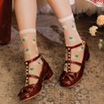 thumbnail image 3 of Calcetines de malla transpirables para mujer y niña, medias de tubo medio transparentes sedosas con estampado de fruta y fresa, Harajuku, Lolita, primavera y verano, 3 of 3