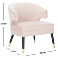 thumbnail image 5 of SAFAVIEH Stazia Mid-Century Retro Wingback Accent Chair, Pale Pink/Black, 5 of 7