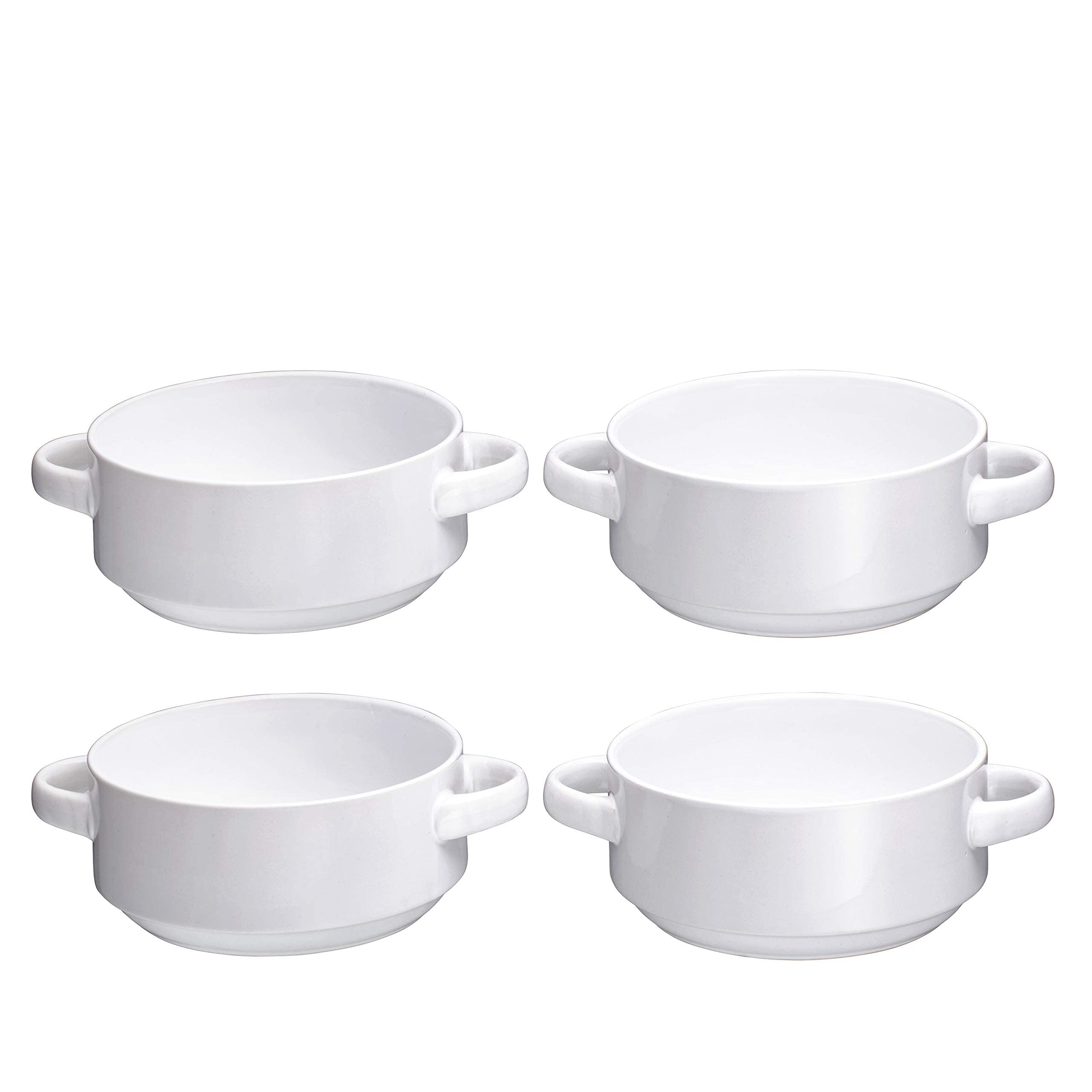 Bruntmor 24 Oz x 4 Soup Mugs White - French Onion Soup Bowls W/ Handles &  Lids, 24 Oz x 4 - Fry's Food Stores