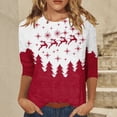 thumbnail image 2 of YDLCAFD Pâques 2024 Europe et États-Unis Noël T-Shirt à Manches Longues Col Rond pour Femmes, 2 of 4