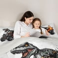thumbnail image 5 of jejeloiu Safari Animals Dinosaur Full Size Comforter Sets,Cartoon Dino Bedding Sets For Men Women Reversible 3pcs, 5 of 8