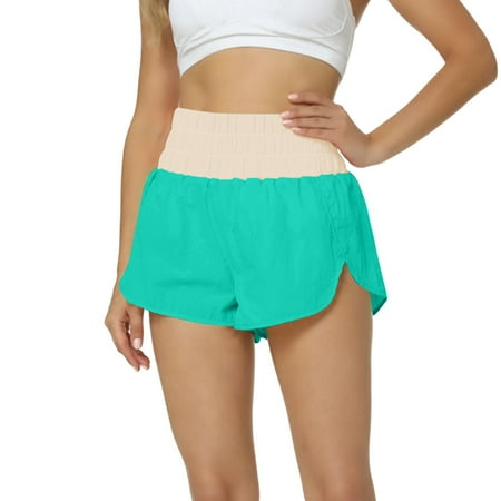 WNVMWI Womens Shorts Yoga Shorts for Women Jeans Women s High Waisted Shorts Cheer Active Short Patchwork Athletic Running Shorts Summer Gym Workout Shorts Casual Shorts Hot Pants Blue Boho Short XL