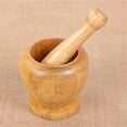 thumbnail image 3 of Transemion Wood Mortar Pestle Set Portable Smooth Surface Garlic Mixing Bowl, 3 of 6