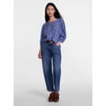 thumbnail image 3 of Scenario Women's and Women's Plus Blouse with 3/4-Length Puff Sleeves, Sizes XS-4X, 3 of 6