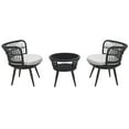 thumbnail image 4 of SAFAVIEH Kyomi Outdoor Patio 3 Piece Lounge Set, Black/Grey, 4 of 11