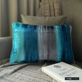 thumbnail image 5 of Blue 12"x20" (30x50 cm) Lumbar Pillow Cover, Velvet Ombre & Wrinkled Velvet Oblong Pillow, Ombre Pattern Modern Style - Ombre Teal, 5 of 9