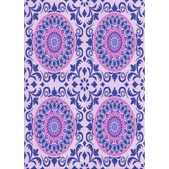 Ahgly Company Indoor Rectangle Patterned Mauve Purple Area Rugs, 2' x 5'