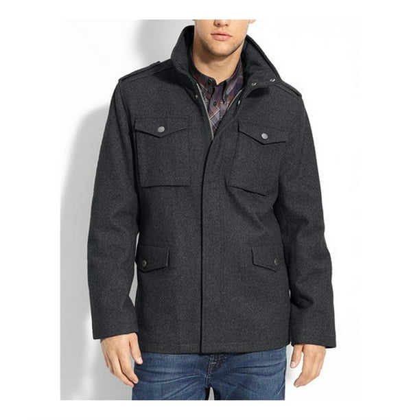 Ben Sherman chamarra de mezcla de lana con cremallera completa para hombre gris XX Large Ben Sherman chaqueton Walmart en linea