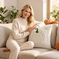 thumbnail image 3 of LSLXA Pumpkin Fall Throw Pillow Covers 18X18 Pillow Cover Halloween Home Decorations Cushion Covers Cases For Farmhouse Soft Plush Couch Sofa Pillows For Living Room, 3 of 4