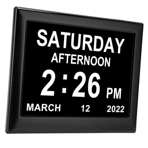 Reloj Electrónico, Reloj Con Calendario Digital De 8 Pulgadas, 12 Grupos De Alarma, Multifunción, Atenuación Automática, 3 Grupos De Recordatorios De Medicamentos Para Personas