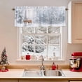 thumbnail image 2 of Christmas Snow View Valances for Windows, Elk Forest Tree White Brown Winter Rod Pocket Valance Short Window Treatments Curtains for Kitchen Bathroom Bedroom Decor, 60 x 14 In, 2 of 9