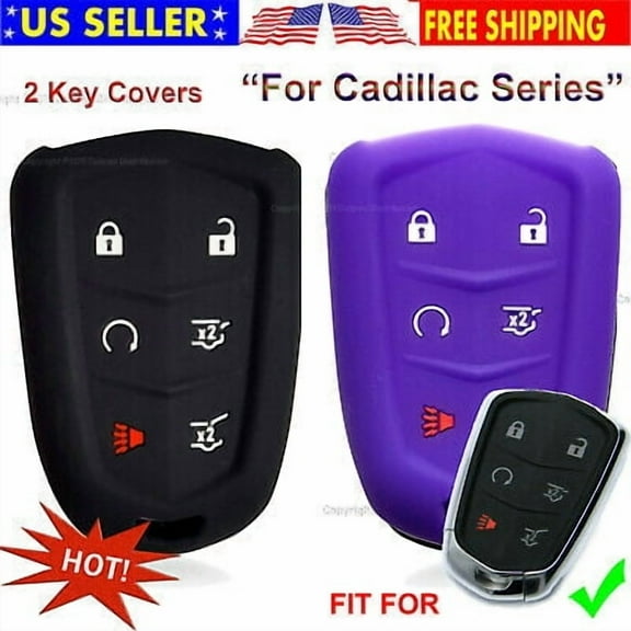 Dobrev 6 Button Silicone Cover Smart Case Fob Entry Skin Protector for Cadillac Escalade 2015 2016 2017 2018 2019 2020 Cadillac Escalade Key
