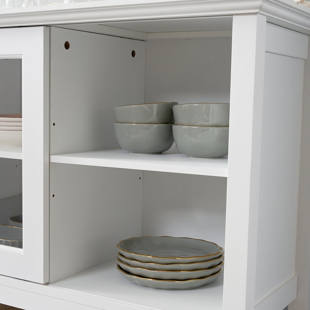 Kadyn Storage Sideboard Buffet Cabinet, Kitchen Storage Cabinet with Double Doors and Double Inner Compartments, Accent Storage Cabinet for Kitchen, White Kadyn Storage Sideboard Buffet Cabinet, Kitchen Storage Cabinet with Double Doors and Double Inner Compartments, Accent Storage Cabinet for Kitchen, White