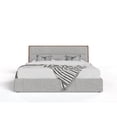thumbnail image 2 of Modrest Dustin 66.3x89.65" Rubber Wood & Fabric Queen Bed in Walnut/Gray, 2 of 6