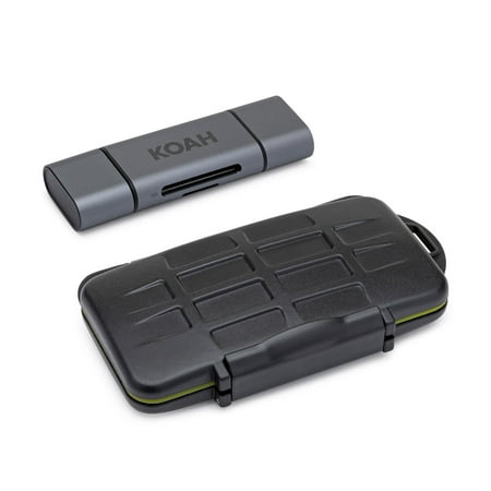 Image of Koah Pro 2-in-1 Aluminum Shell Card Reader & Rugged Memory Card Storage Case