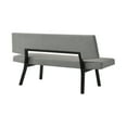 thumbnail image 3 of Channell Wood Dining Bench in Black Finish with Charcoal Fabric, 3 of 5
