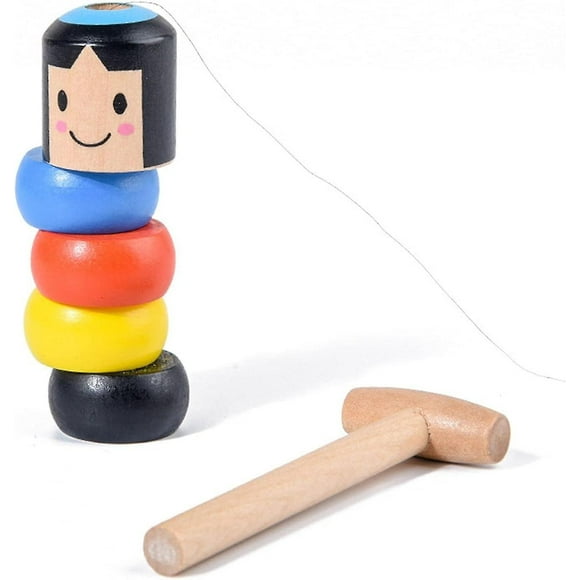 Unbreakable Wooden Man Magic Toy Immortal Daruma Toy Set Toy Doll Puppet Stage Magic Tricks Prop For Kids Children
