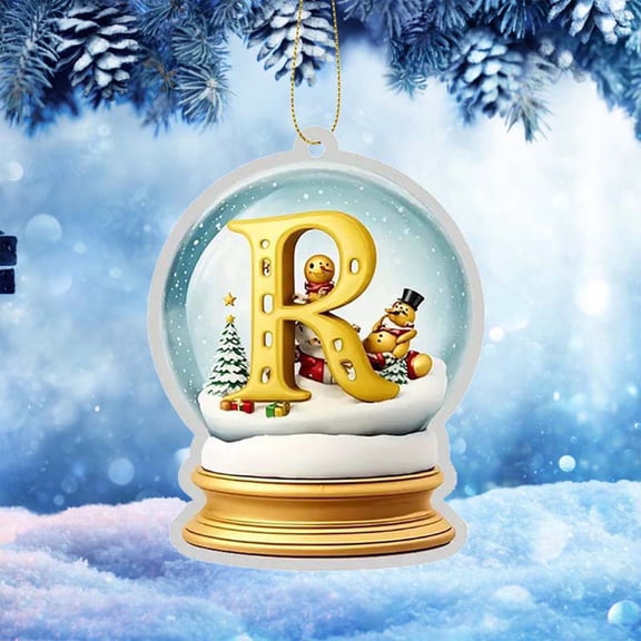 Iumwxz 26 Letter Yellow Crystal Ball Acrylic Car Ornament Christmas Tree Pendant Home Decoration Christmas ornaments christmas gifts Xmas home decor christmas clearance outdoors indoor