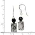 thumbnail image 2 of White Sterling Silver Earring Drop & Dangle Women'S Crystal Black Quartz 30 mm 8, 2 of 2