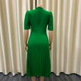thumbnail image 4 of yillto Womens Plus Size Short Sleeve Maxi Dress High Waist Pleated Elegant Party Maxi Dresses S-3XL, 4 of 7