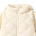 thumbnail image 4 of Luvrsol Girls Quilted Hooded Jacket, Zip‑Up Mixed Fabric Warm Casual Outerwear for Kids 110-170, 4 of 5