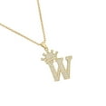 thumbnail image 1 of Jumpingount InitialNecklacePendantEnglish Letter A to Z Name Crystal Gold Charm Modern Birthday Valentine'sDay Gifts Ropa, zapatos y accesorios Miscelánea W 1, 1 of 6