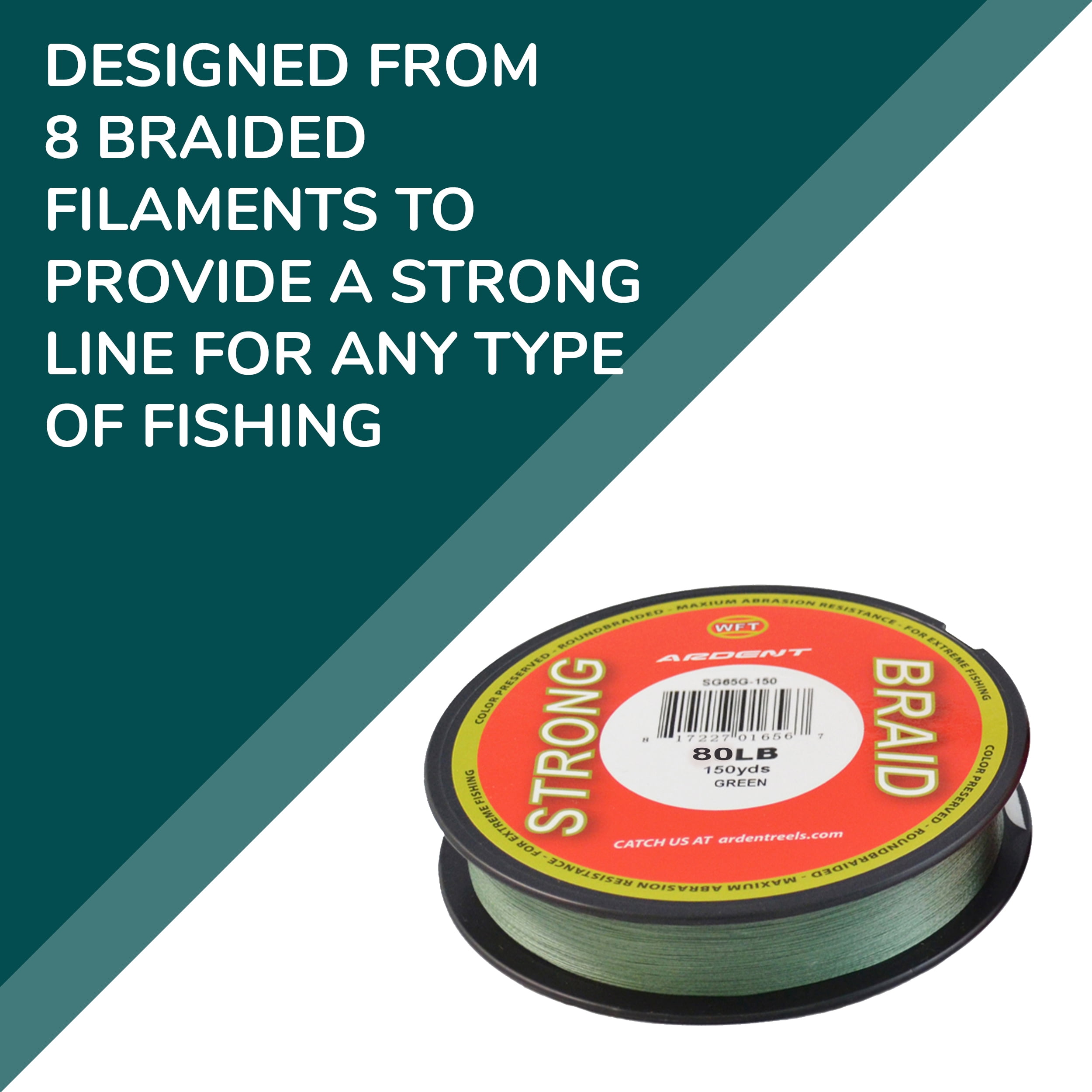 Ardent Strong Braid Fishing Line - Green 80-150 Yard