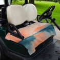 thumbnail image 2 of Golf Cart Seat Covers for 2 Seater,Blue Pink Ombre Microfiber Cart Seat Towel Blanket,Retro Chic Abstract Oil Painting Art Absorbent Breathable Non Slip Bench Seats Protector for Golf Course 51"x31", 2 of 9