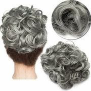 Benehair Messy Curly Hair Bun Easy Stretch Chignon Hair Extensions Clip in Updo Hairpiece Cover Ponytail Scrunchie for Women Wedding