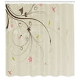 thumbnail image 3 of Ambesonne Dragonfly Shower Curtain, Bouquet Shabby Plant, 69"Wx84"L, Tan Brown Pale Pink, 3 of 3