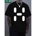 thumbnail image 1 of Camiseta de algodón grueso de 220 g con estampado gráfico, estilo boutique, para hombre, informal, de manga corta y cuello redondo., 1 of 5