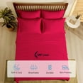 thumbnail image 4 of 800 Thread Count 4 Piece Quality Sheet Set 18 Inch Deep Pocket 100% Egyptian Cotton Color Red Solid Size Twin, 4 of 7
