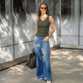 thumbnail image 5 of WQD 2 Pack Tank Tops for Women V Neck Ribbed Knit Slim Fitted Sleeveless Basic Tee Tanks Casual Summer Fashion Clothes, 5 of 8