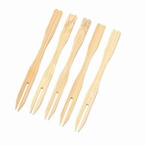 500Pcs Bamboo Appetizer Forks, 3.5 Inch Mini Forks ,Disposable Wooden Small Fruit Food Picks