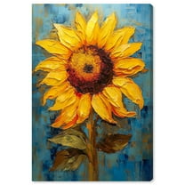 Impressionist Sunflower Canvas Sunflower Art Prints by Art Remedy, Gallery Wrapped, 36" x 54"