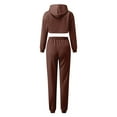 thumbnail image 6 of Women's Casual Outfits Solid Sweatshirts Crop Top And Trousers Pants Sets Track Suits Beautiful And Casual Suit Yoga Pants Women Tuxedo Suit plus Size Suit Women Homecoming Pants Outfit Junior Womens, 6 of 6