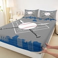 thumbnail image 4 of Erosebridal Kids Cartoon Baseball Full Size Sheets, Sports Gaming Bed Sheets, Dimgray Blue, 4pcs, 4 of 5