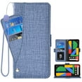 thumbnail image 1 of Compatible avec Google Pixel 4 Étui Portefeuille en Cuir à Rabat Porte-Cartes Support Accessoires pour Cellulaire Porte-Monnaie Fente pour Pièce d'Identité de Crédit Étuis de Téléphone pour Pixel1 Femmes Hommes Bleu, 1 of 5