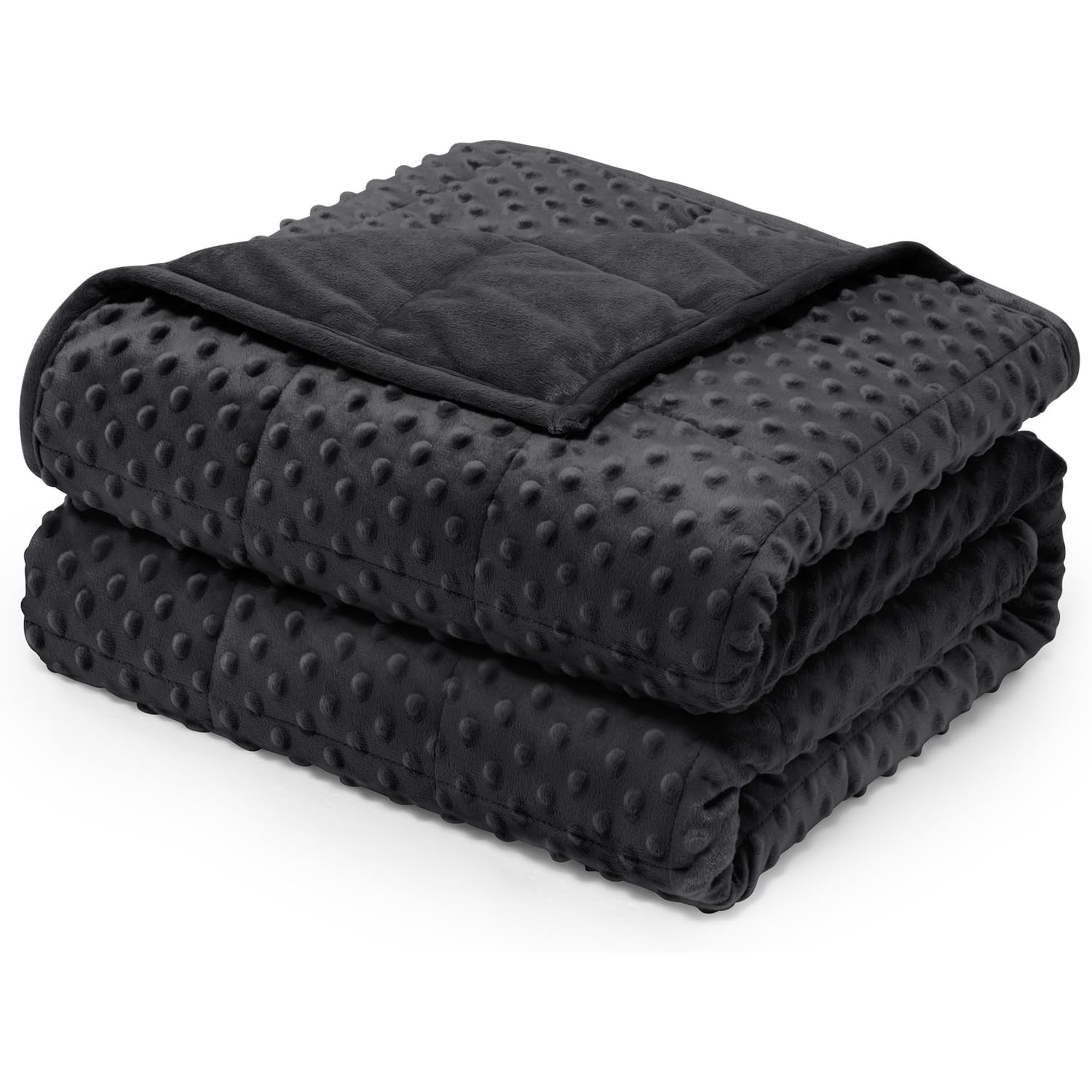 Weighted Blanket for Adults 15 lbs King Size 80 x87 Black Cozy Heavy Quilt for Sleep and Relaxation