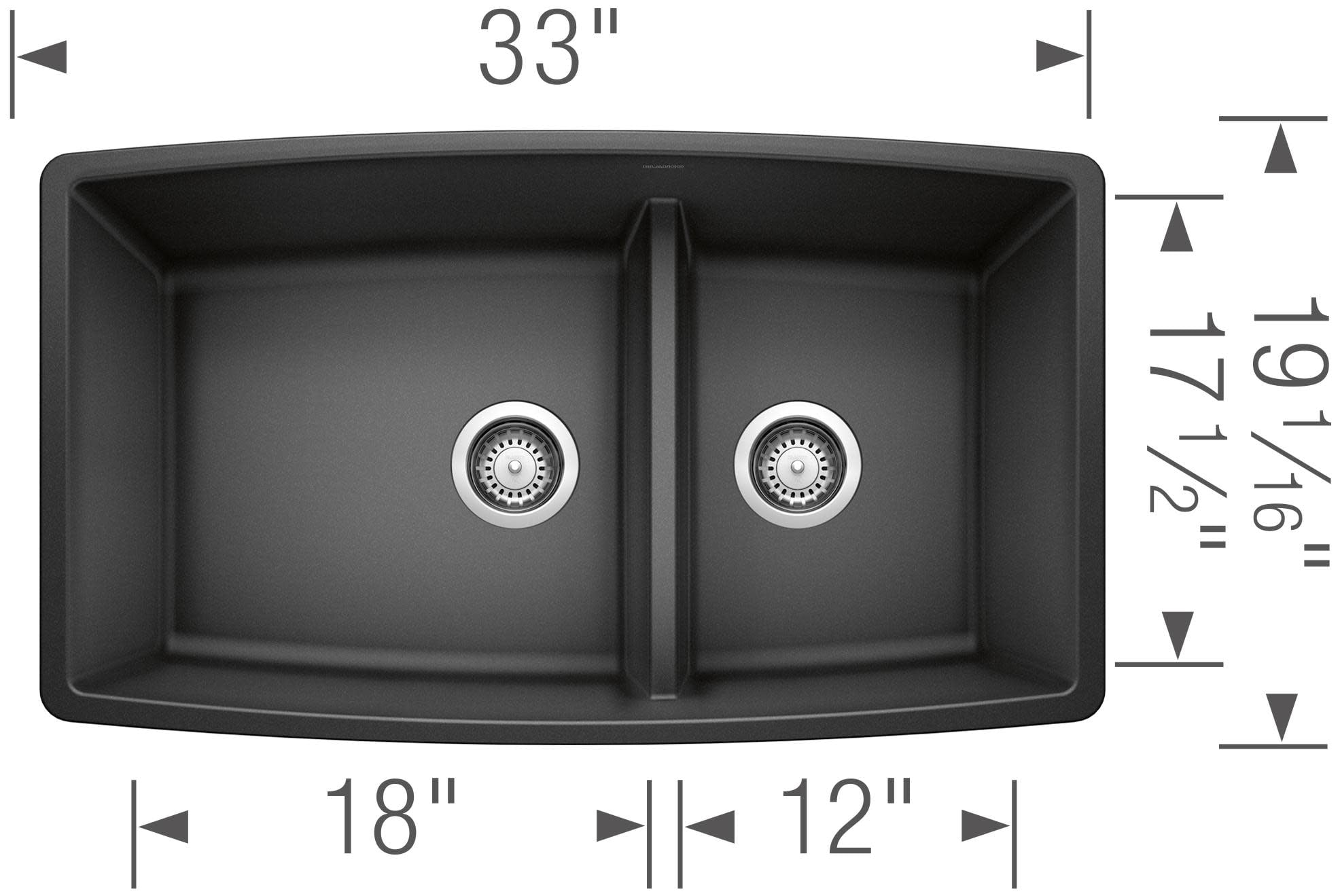 BLANCO PERFORMA Medium 1.75 Undermount - White - Walmart.com