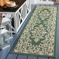thumbnail image 2 of SAFAVIEH Courtyard Sandra Medallion Indoor/Outdoor Runner Rug, Dark Green/Beige, 2'3" x 8', 2 of 10