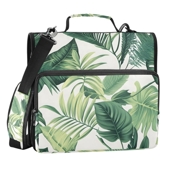 ALAZA Zipper Binder Leaves 3 Ring Trapper Keeper File Folder Organizer Bag