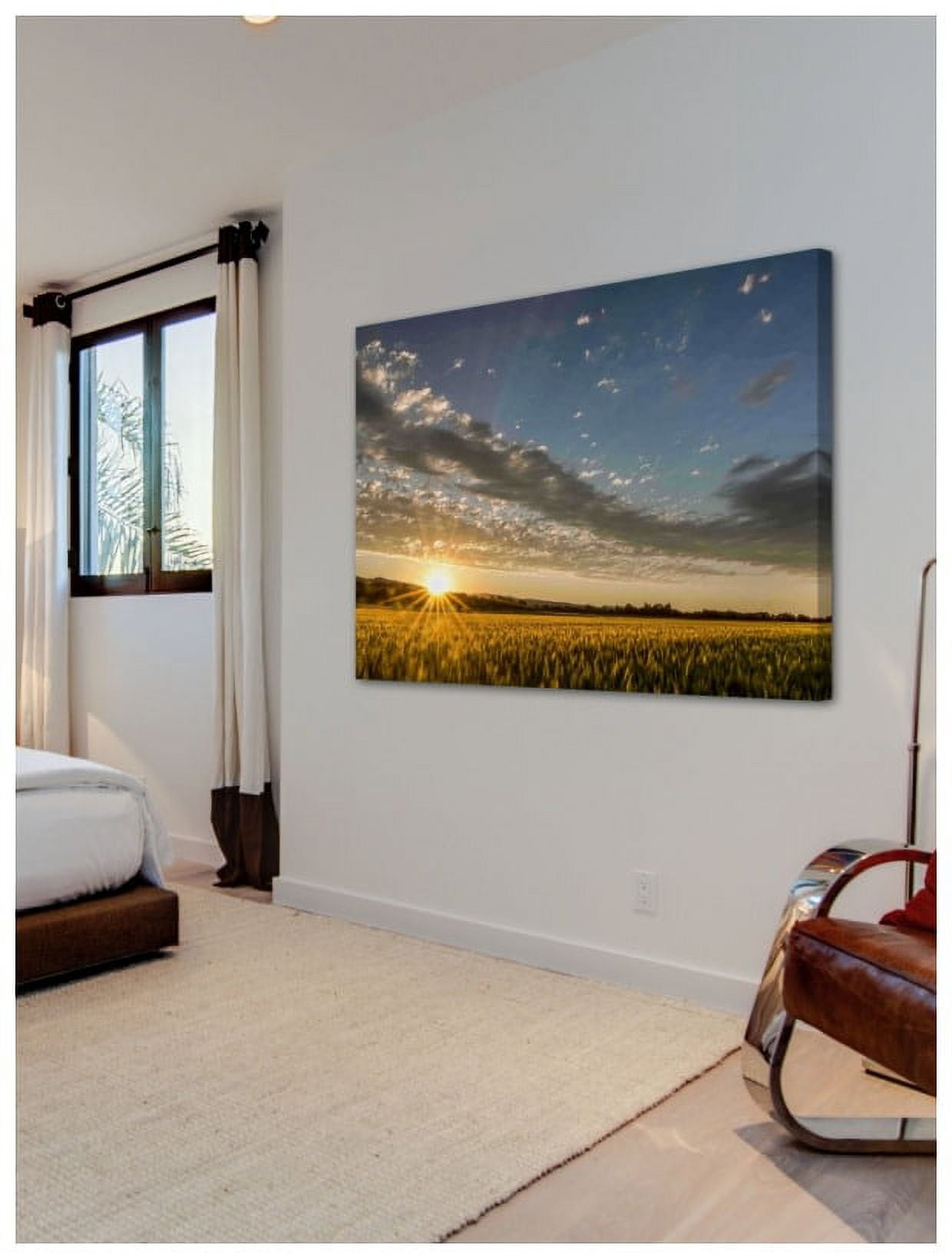 Marmont Hill "Sunset over the Golden Meadow" Painting Print on Canvas